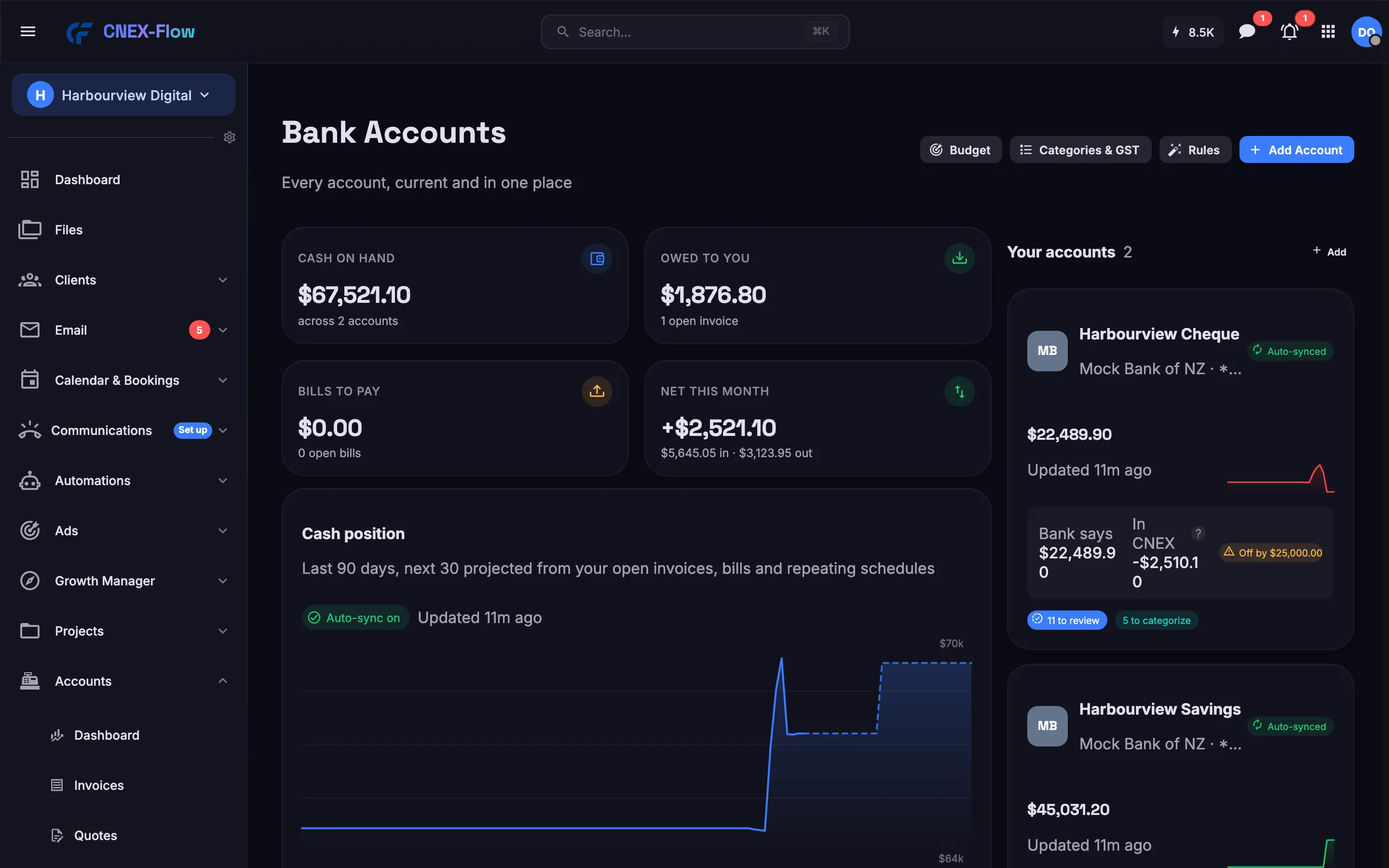 The bank review queue with suggested matches