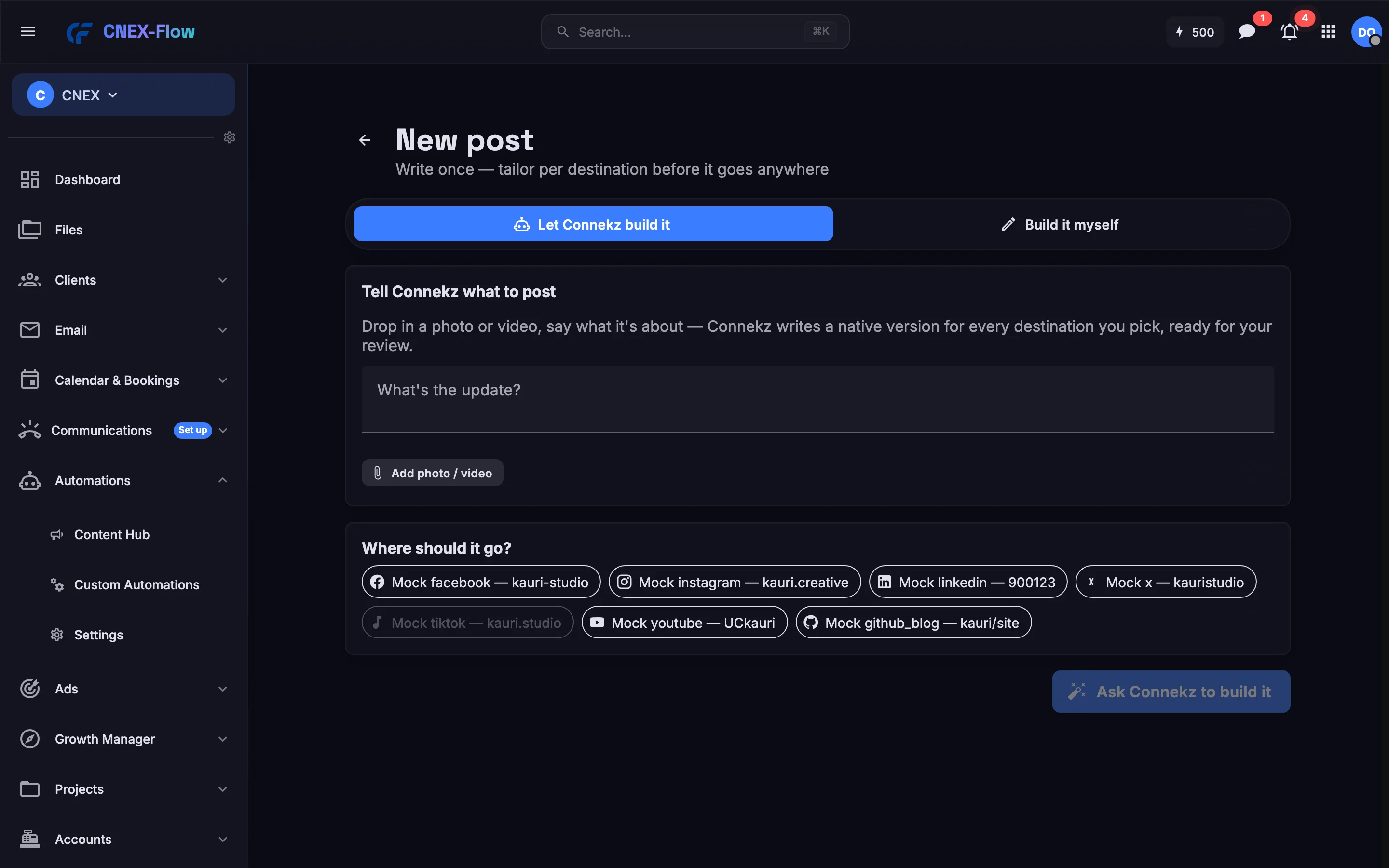 The CNEX Cut editor open in the browser