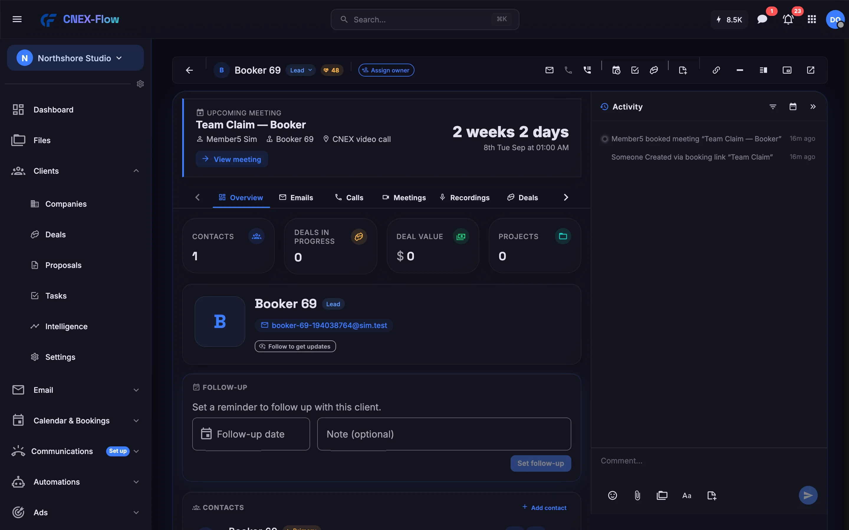 A meeting recording with transcript, summary and action items